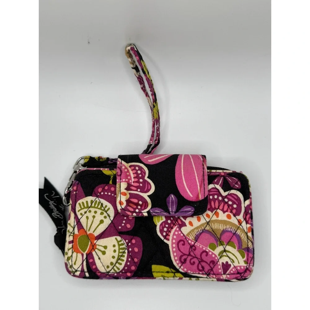 Vera Bradley Floral Card Case Wallet Wristlet Zip‎ Around